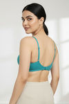 Zivame Everyday Double Layered Non Wired 3/4th Coverage T-Shirt Bra - Peacock Blue — thumbnail 2